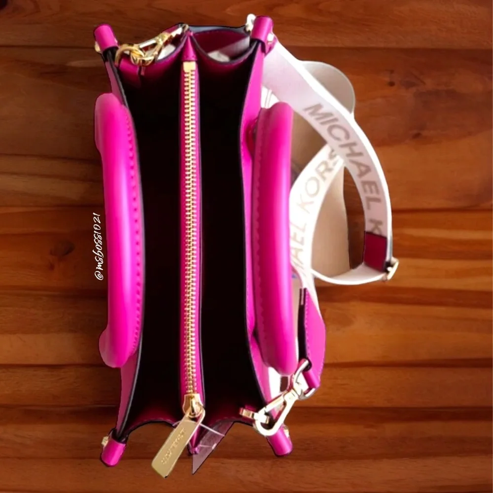 Michael Kors Maple Small Satchel in Deep Fuchsia NWT - Picture 11 of 13